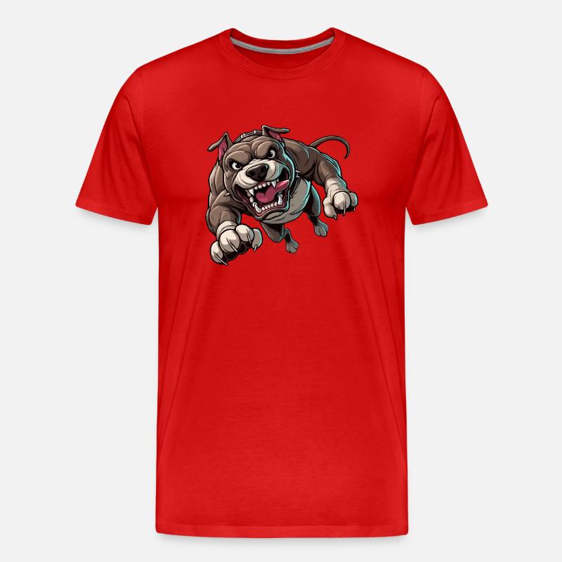 Pitbull-Angriffe - Männer Premium Bio T-Shirt - Rot