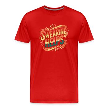 Swearing Helps 10 - Männer Premium Bio T-Shirt - Rot - Vorne - Damien (186cm)