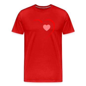 Habe ein großes Herz - Männer Premium Bio T-Shirt - Rot - Vorne - Damien (186cm)