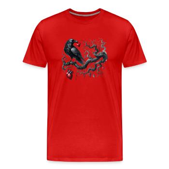 Romance sombre : Esthétique gothique - T-shirt bio Premium Homme - rouge - Devant - Damien (186cm)