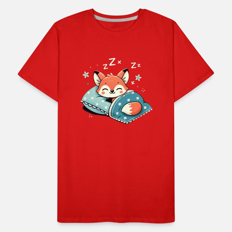 Fox Sleeping In Bed At Night Time Männer Premium Bio T-Shirt