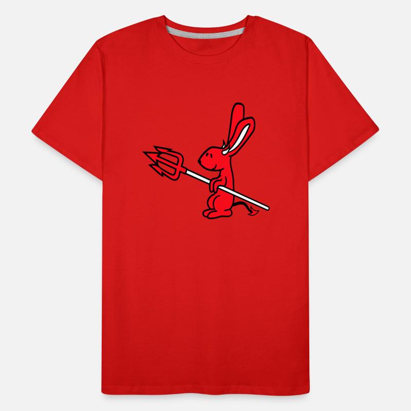 Bunny Devil Demon Evil Satan Hell Trident Costume Men's Premium Organic T-Shirt