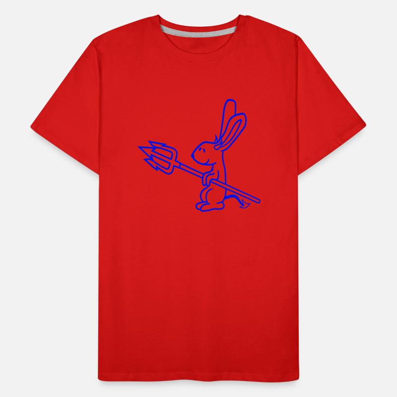 Bunny Devil Demon Evil Satan Hell Trident Costume Men's Premium Organic T-Shirt