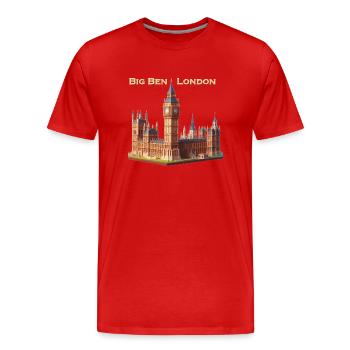 Big Ben Londres - T-shirt bio Premium Homme - rouge - Devant - Damien (186cm)
