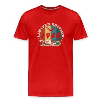 Vintage 1949 Retro - Best Seller - Men's Premium Organic T-Shirt - red - Front - Damien (186cm)
