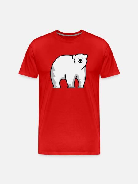 Eisbär - Männer Premium Bio T-Shirt - Rot