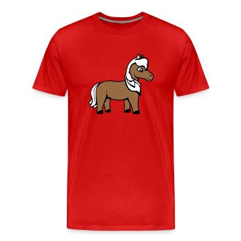 cheval mignon poney poulain cheval fille mignon bande dessinée - T-shirt bio Premium Homme - rouge - Devant - Damien (186cm)