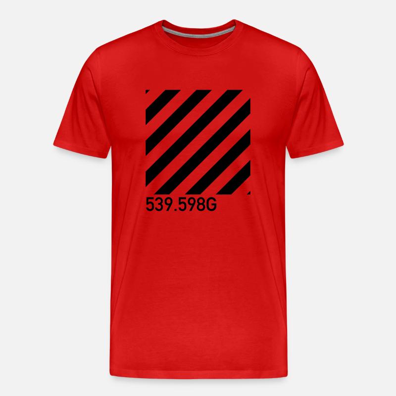 caution - Männer Premium Bio T-Shirt - Rot
