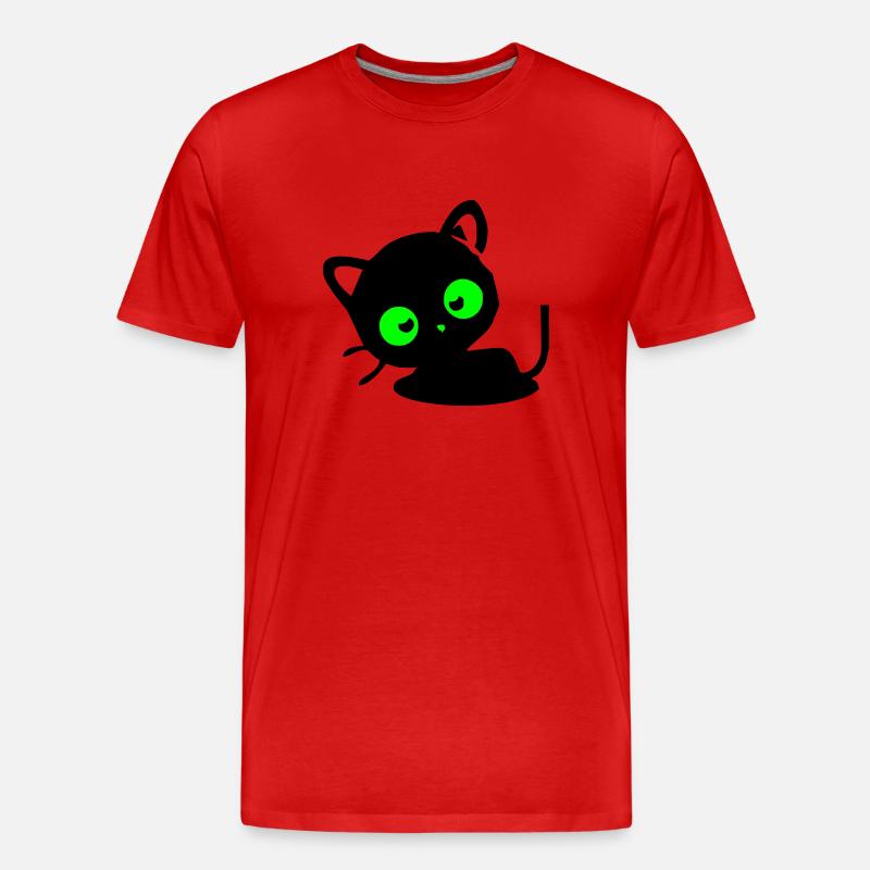 Katze - Männer Premium Bio T-Shirt - Rot