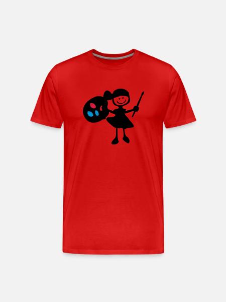 painter_girl - Men's Premium Organic T-Shirt - red