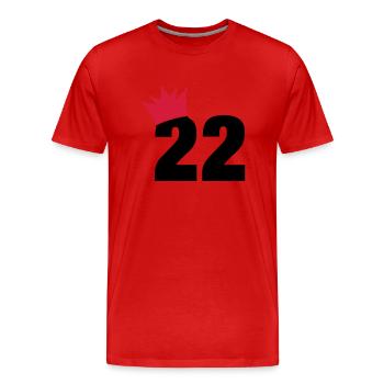 22_krone_f2 - Männer Premium Bio T-Shirt - Rot - Vorne - Damien (186cm)