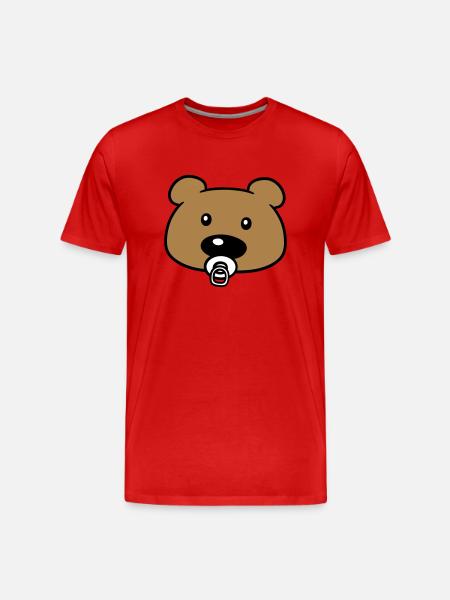 baby bamse ansigt hoved sut suesser mindre - Herre Premium T-shirt økologisk - rød