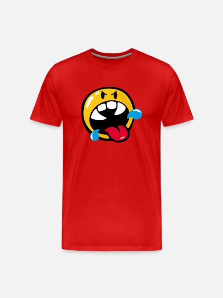 Smiley Anger Rabid - Männer Premium Bio T-Shirt - Rot