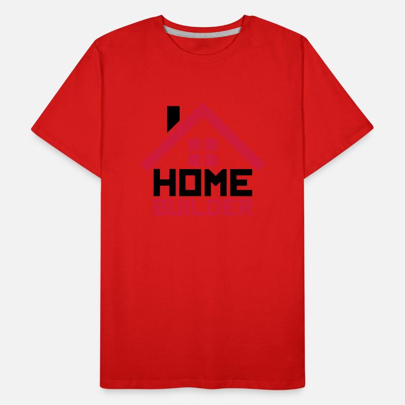 maison constructeur maison construction bâtiment bâtiment logo de T-shirt bio Premium Homme