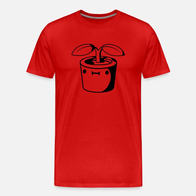Petit pot de fleur mignon - T-shirt bio Premium Homme - rouge
