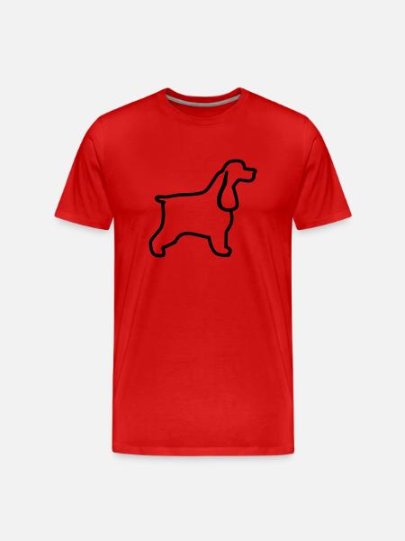 Engelsk Cocker Spaniel Outline - Herre Premium T-shirt økologisk - rød