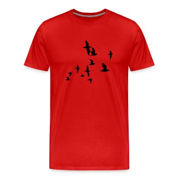 bluearc - birds - Männer Premium Bio T-Shirt - Rot - Vorne - Damien (186cm)