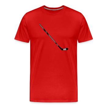 Stick Ice Hockey - Men's Premium Organic T-Shirt - red - Front - Damien (186cm)