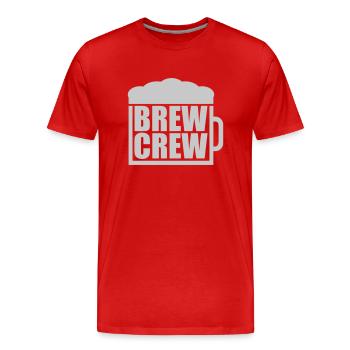 Saying Beer Glass Brew Crew - Men's Premium Organic T-Shirt - red - Front - Damien (186cm)