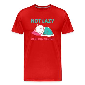 Not Lazy - Men's Premium Organic T-Shirt - red - Front - Damien (186cm)
