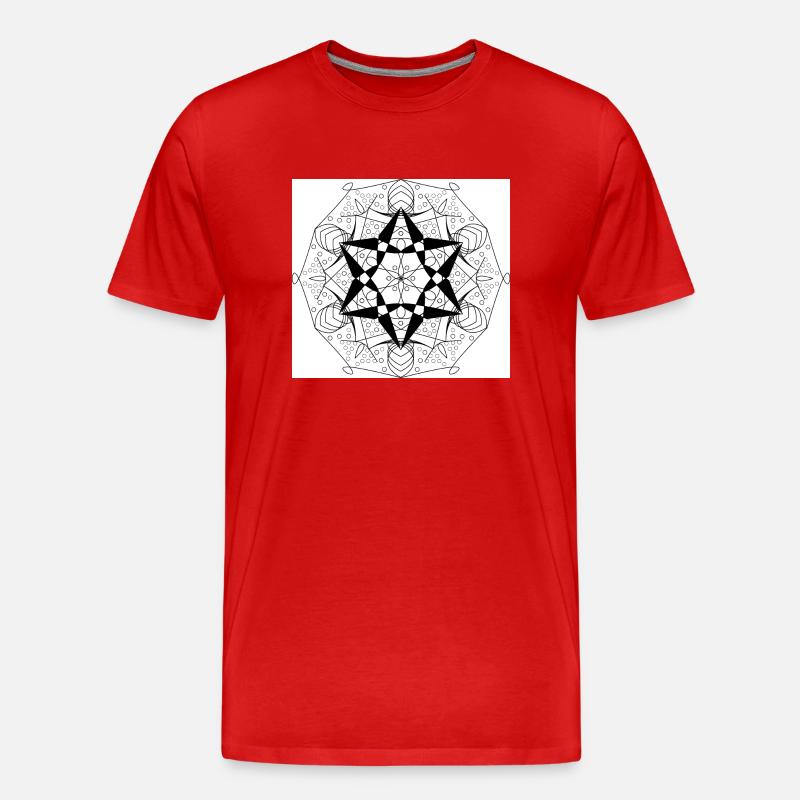 Mandala1 - Männer Premium Bio T-Shirt - Rot