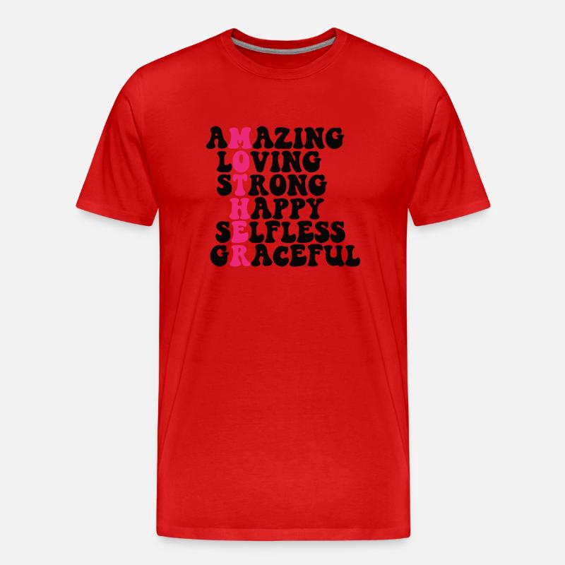 Beste Mutter Mama Eltern Geburt - Männer Premium Bio T-Shirt - Rot
