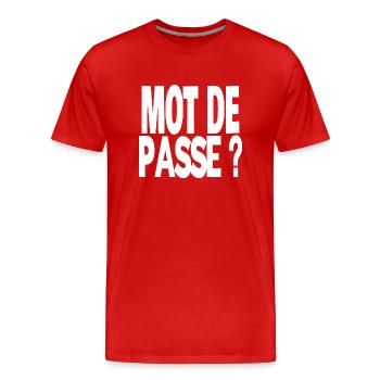 mot de passe - T-shirt bio Premium Homme - rouge - Devant - Damien (186cm)