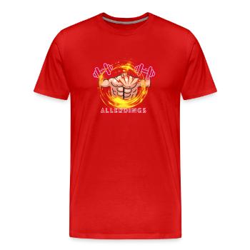 Terry Crews EURO Training - Allerdings - Männer Premium Bio T-Shirt - Rot - Vorne - Damien (186cm)