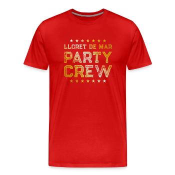 Lloret De Mar Party Crew - Men's Premium Organic T-Shirt - red - Front - Damien (186cm)