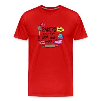 Boulangerie Baker Boulangerie Boulangerie Gâteau de confiserie - T-shirt bio Premium Homme - rouge - Devant - Damien (186cm)
