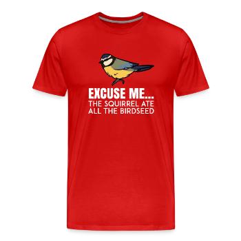 Vogelbeobachtung Vogelfreund Singvogel Ornithologe - Männer Premium Bio T-Shirt - Rot - Vorne - Damien (186cm)