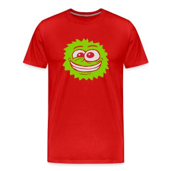 Hairy monster crazy face - Men's Premium Organic T-Shirt - red - Front - Damien (186cm)