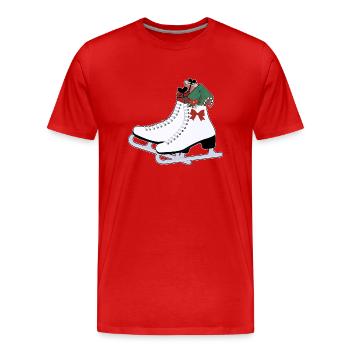 Schlittschuhe Weihnachten - Männer Premium Bio T-Shirt - Rot - Vorne - Damien (186cm)