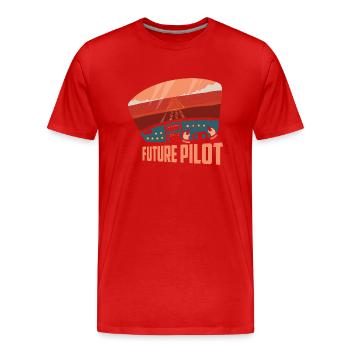 Future Pilot Airline Fly Aviation - Männer Premium Bio T-Shirt - Rot - Vorne - Damien (186cm)