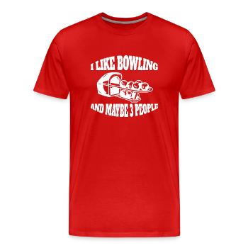 Bowling Skittles Gift Bowling Ball Skittle Bowler - Men's Premium Organic T-Shirt - red - Front - Damien (186cm)
