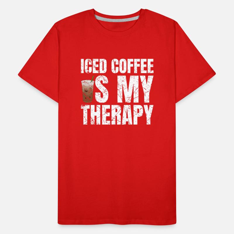 Le café glacé est ma thérapie Eiskaffee T-shirt bio Premium Homme