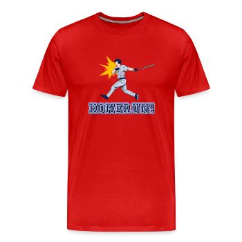 Homerun Baseball - Männer Premium Bio T-Shirt - Rot - Vorne - Damien (186cm)