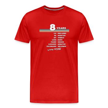 8. Geburtstag Jahrgang 8 Jahre alt Retro 96 Monate - Männer Premium Bio T-Shirt - Rot - Vorne - Damien (186cm)