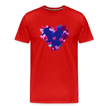 Valentine's Day Mother's Day Engagement Wedding Love - Men's Premium Organic T-Shirt - red - Front - Damien (186cm)