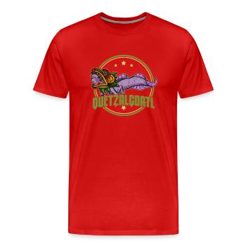 Quetzalcoatl Axolotl Mexique Divinité Aztèque - T-shirt bio Premium Homme - rouge - Devant - Damien (186cm)