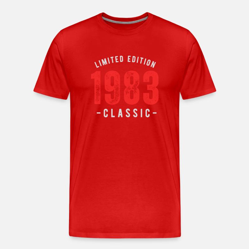 Geburtsdatum 1983 - Männer Premium Bio T-Shirt - Rot