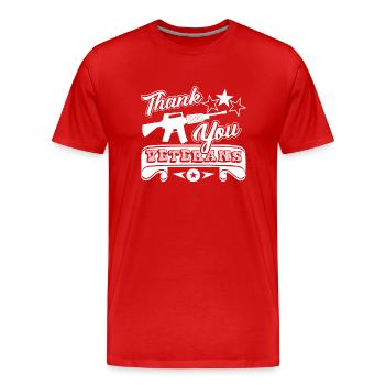 Veteran Thank You Veterans - Men's Premium Organic T-Shirt - red - Front - Damien (186cm)