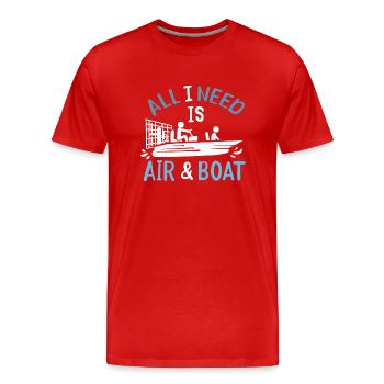 Funny Air And Boat Luftkissenboot Planenboot Sumpf - Männer Premium Bio T-Shirt - Rot - Vorne - Damien (186cm)