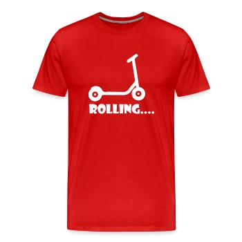 E-Scooter Roller Scooter - T-shirt bio Premium Homme - rouge - Devant - Damien (186cm)