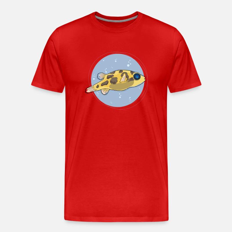 Pea Puffer ,puffer, kugelfisch - Männer Premium Bio T-Shirt - Rot