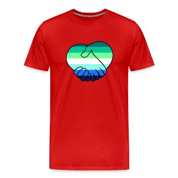 Schwul & Respekt - Männer Premium Bio T-Shirt - Rot - Vorne - Damien (186cm)