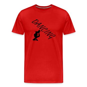 Dancing Dance Music - Men's Premium Organic T-Shirt - red - Front - Damien (186cm)