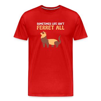 Frettchen Wortspiel Wildtierbiologe - Männer Premium Bio T-Shirt - Rot - Vorne - Damien (186cm)