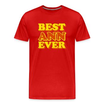 Ann First Name Funny Gift - Men's Premium Organic T-Shirt - red - Front - Damien (186cm)