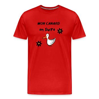Mon canard en sucre - T-shirt bio Premium Homme - rouge - Devant - Damien (186cm)